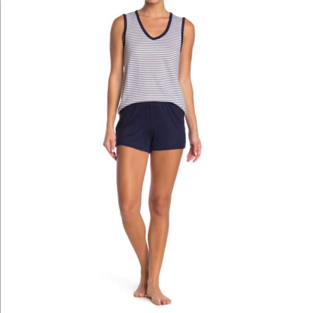 Nautica Striped Tank & Solid Shorts 2-Piece PJ Set